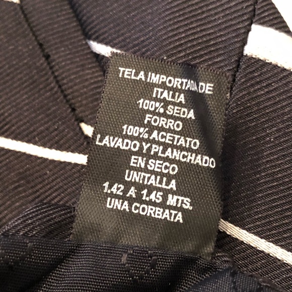 Zantorelli Silk Striped Black Silver Tie - Picture 3 of 4